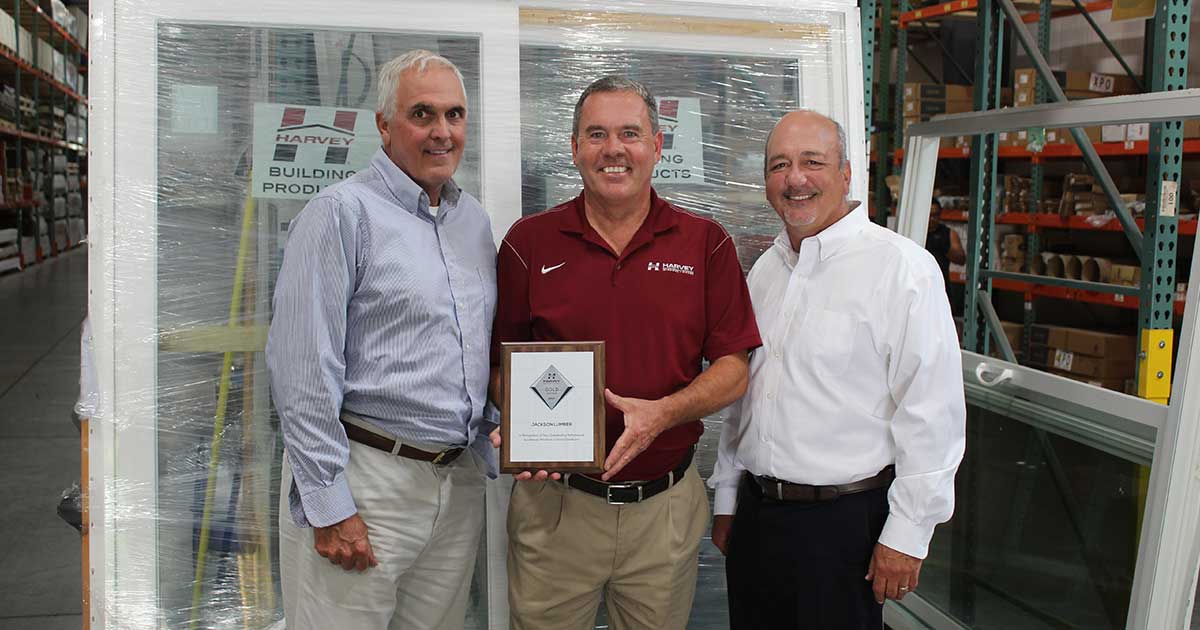 Harvey Windows & Doors Recognizes Jackson Lumber & Millwork with Gold Dealer Award